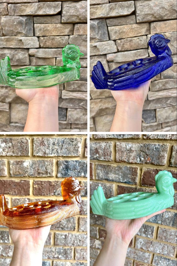 Glass Hen Egg Holder
