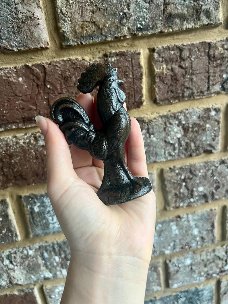 Mini Set of 4 Cast Iron Roosters - Etsy