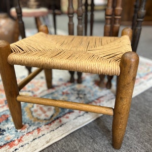Vintage Roped Woven Top Foot Stool