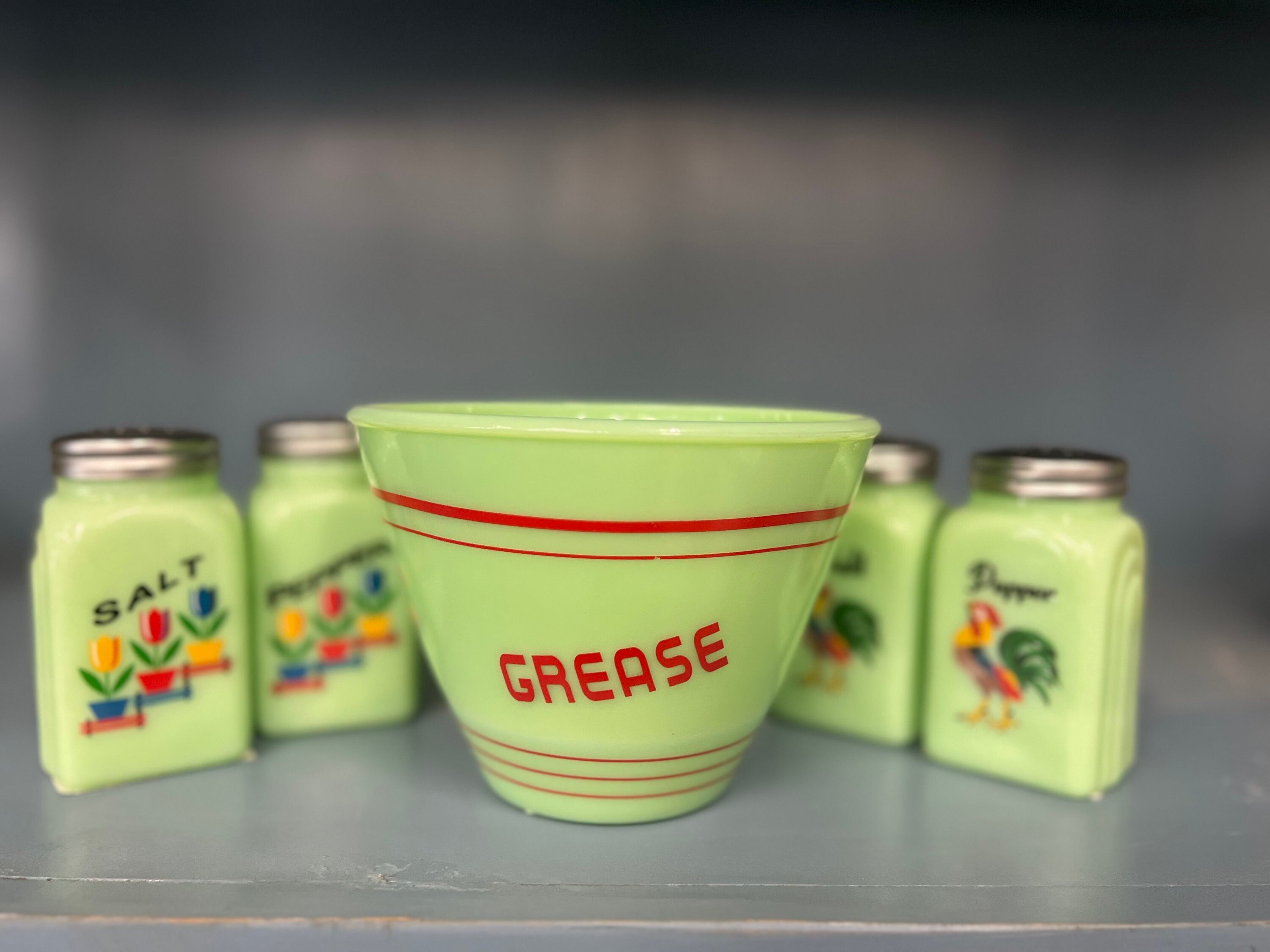 Jadeite Grease Jar Etsy