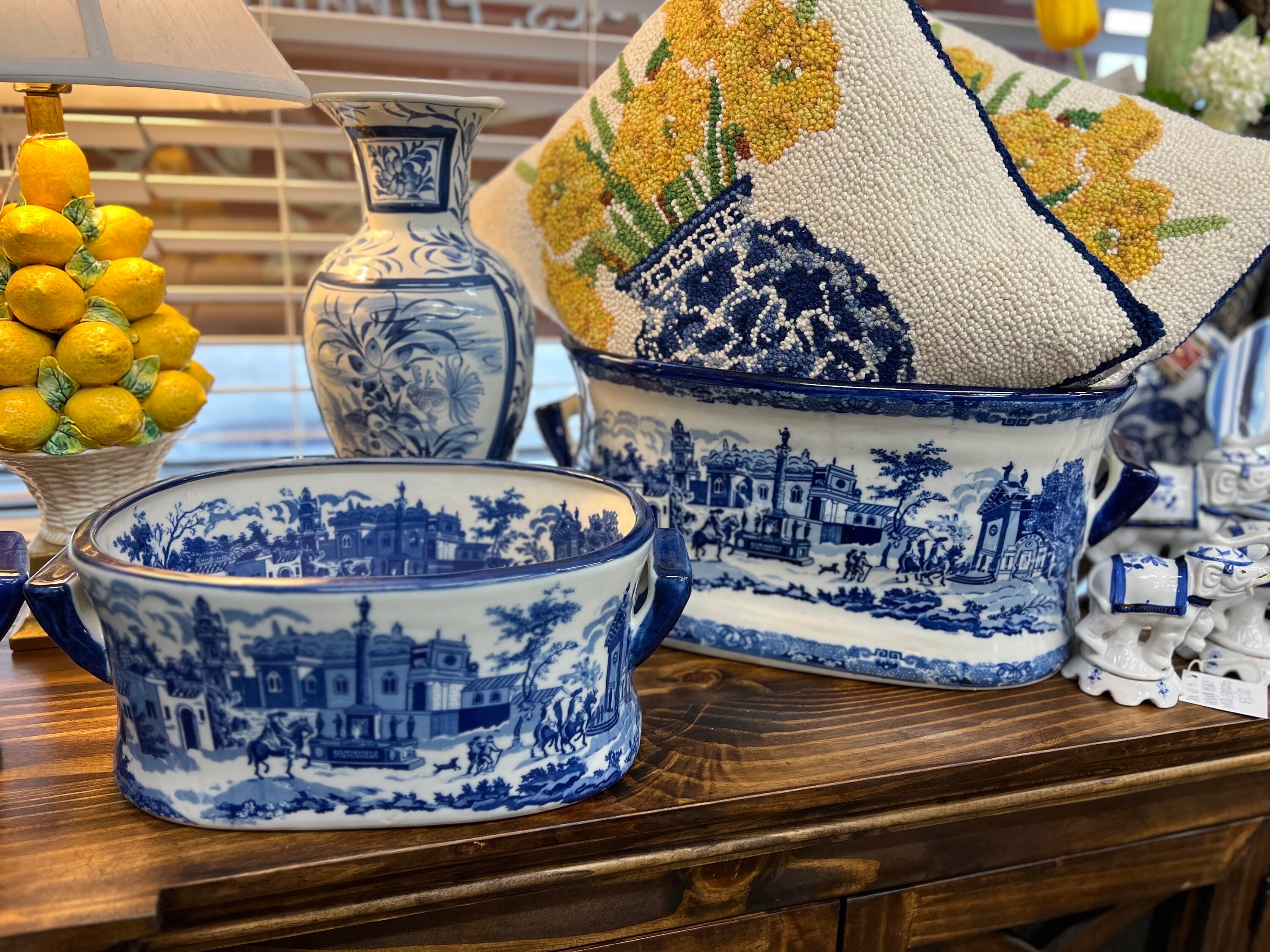 Blue and White Vase Etsy