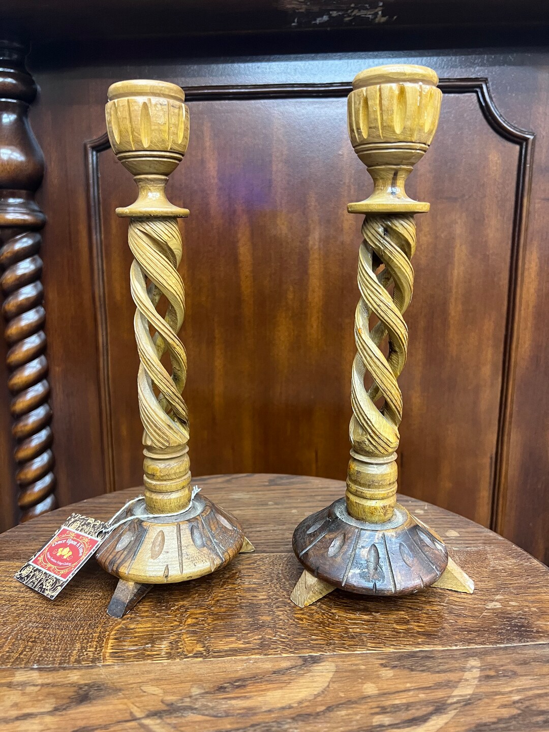 Vintage Barley Twist Candle Holders Etsy