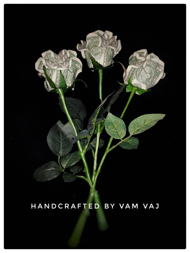 Dollar Bill Roses Etsy