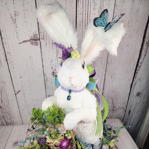 XL bunny centerpiece, bunny decor, Easter decor