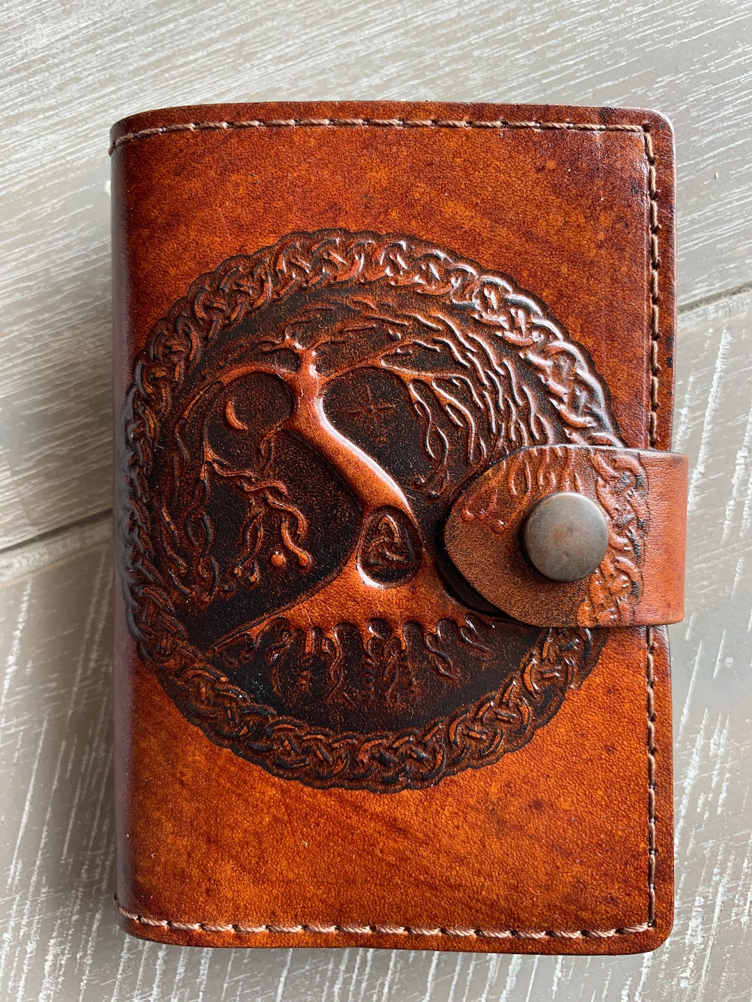 Leather Notebook Cover A7 Individually Handmade With Press Stud ...
