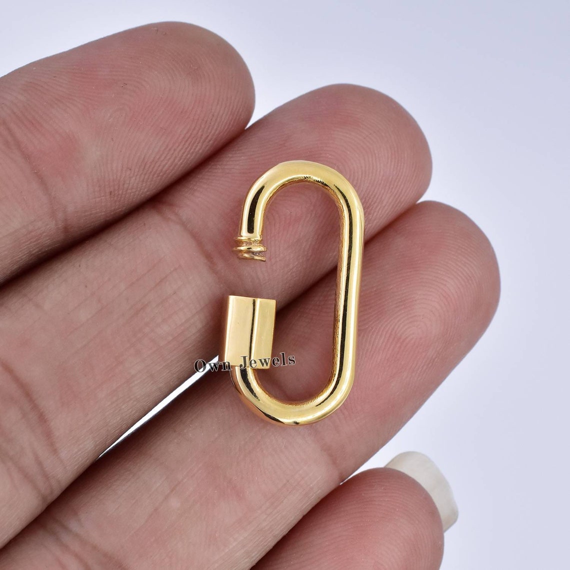 Solid 14k yellow gold Carabiner jewelry 14k gold carabiner Etsy