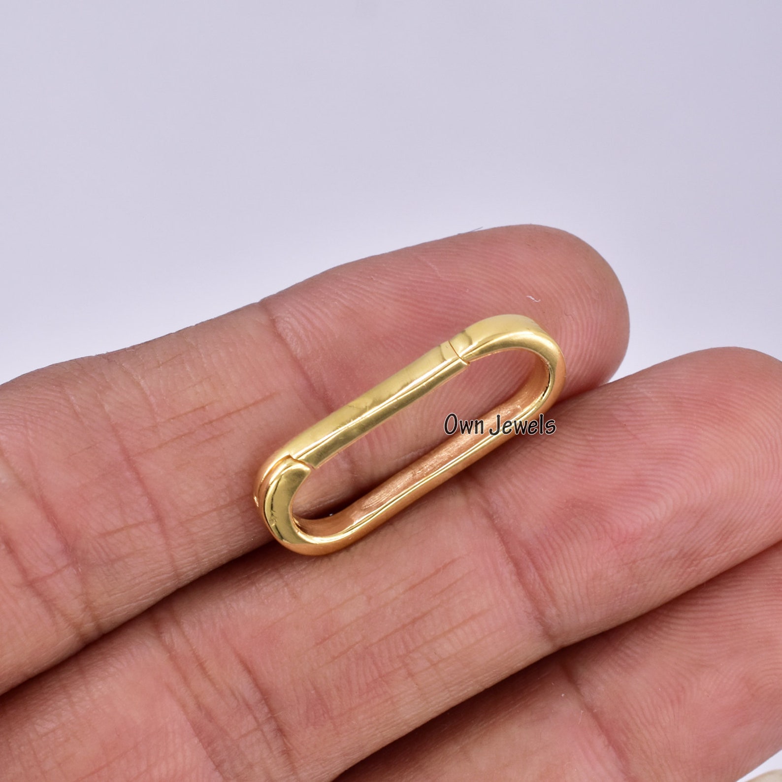 14k solid gold oval charms Enhancer charms Holder connector Etsy