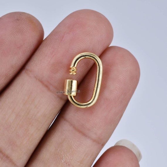 Solid 14k Yellow Gold Baby Carabiner 