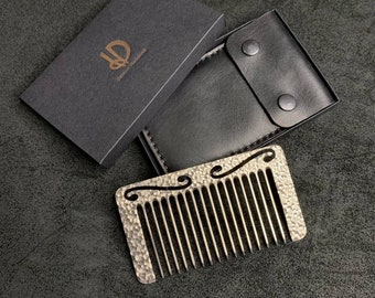 Titanium beard comb. Beard care. Titanium EDC.  long distance relationship gift. Single copy. wallet keychain. wallet for men
