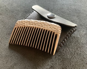 Custom stainless steel beard comb. Long distance boyfriend gift. 1 year anniversary gift for boyfriend