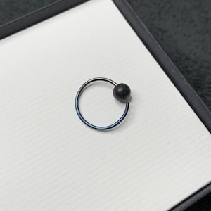 Titanium hoop earrings. Men dangle earrings. Titanium rook earring with ebony bead. titanium hoop earrings. titanium nose ring.