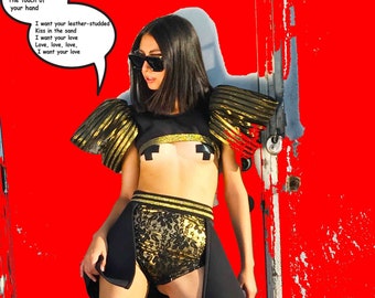 Gaga Baby - Gaga Inspired Costume - Gold and Black Dress