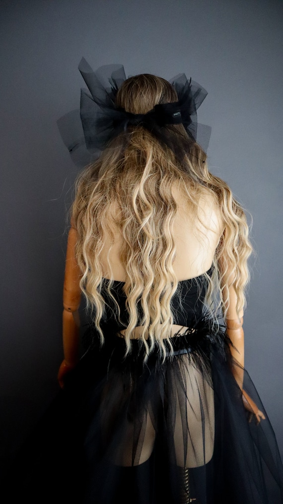 Handmade Punk Prom Dress: Black Gothic Corset Tutu With Spikes
