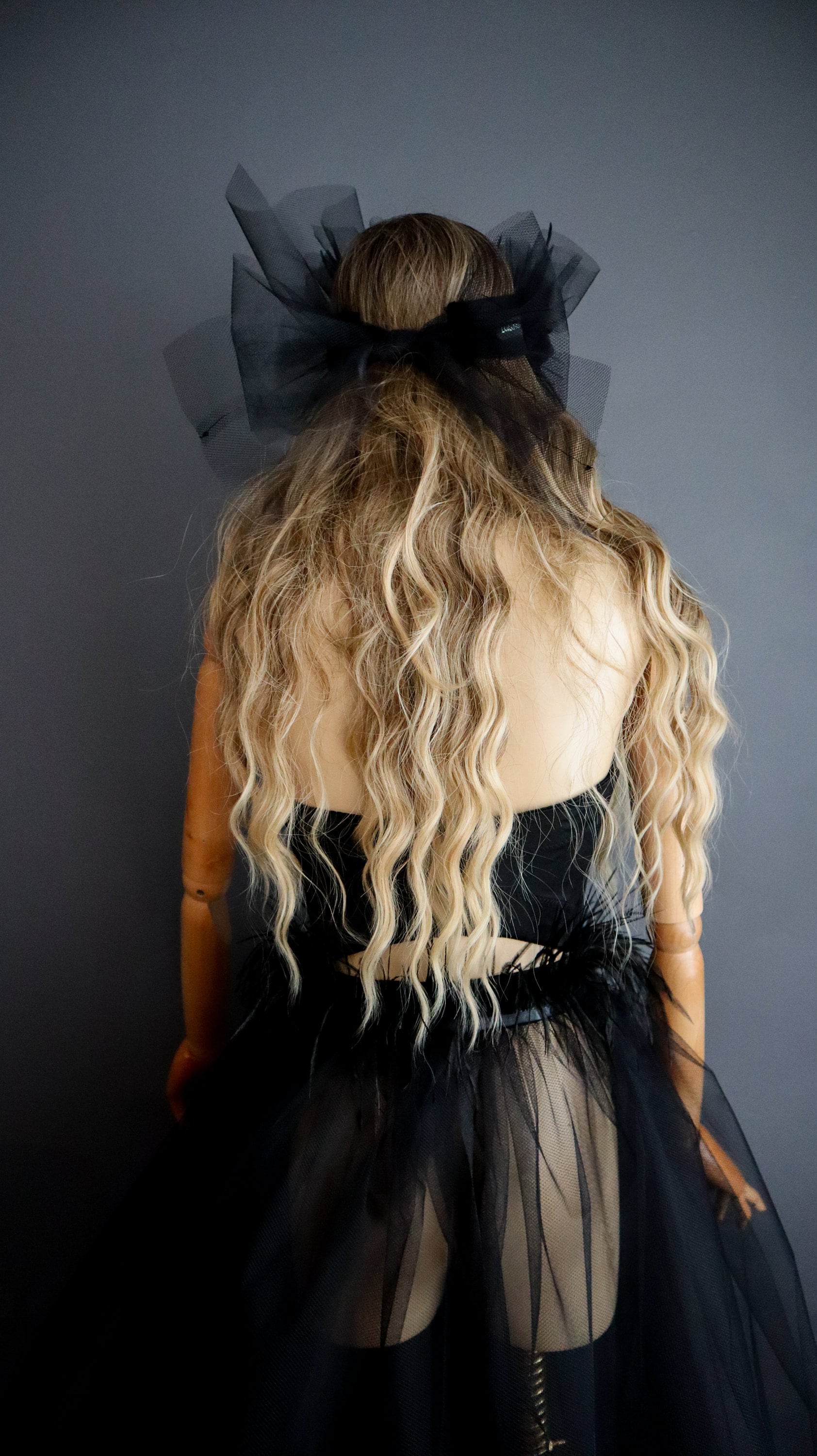 Handmade Punk Prom Dress: Black Gothic Corset Tutu with Spikes