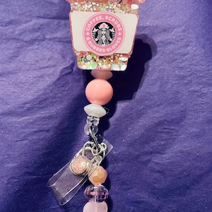 Coffee scrubs and rubber gloves badge reel, Nurse Badge holder, cute badge reel, coffee badge reel, glitter id holder, gift for nurse