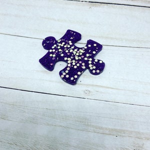 Puzzle piece keychain or bag charm
