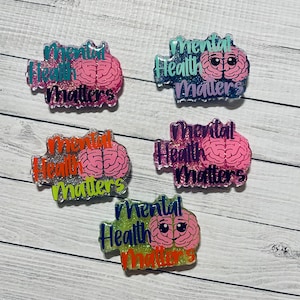 Mental health badge reel, therapy badge reel, therapist badge holder, glitter id holder, gift for therapist