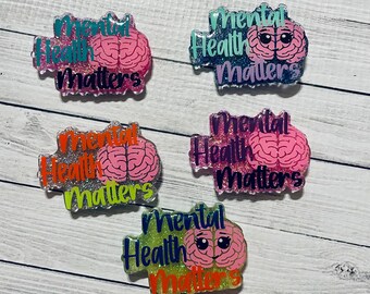 Carrete de insignia de salud mental, carrete de insignia de terapia, soporte de insignia de terapeuta, soporte de identificación de brillo, regalo para terapeuta