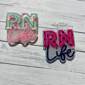 RN life badge reel, registered nurse badge holder, RN badge reel, glitter id holder