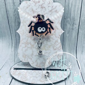 Spinne Abzeichenhalter, Halloween Ausweishalter, Glitzerausweishalter, Geschenk für Krankenschwester, Geschenk für Lehrer, Hexenabzeichenhalter