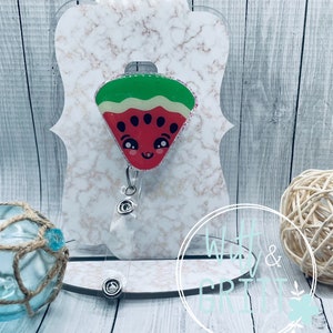 Watermelon Badge Reel, melon badge holder, Summer Badge Reel, Cute Badge Holder, Gift for Friend, gift for nurse, gift for teacher