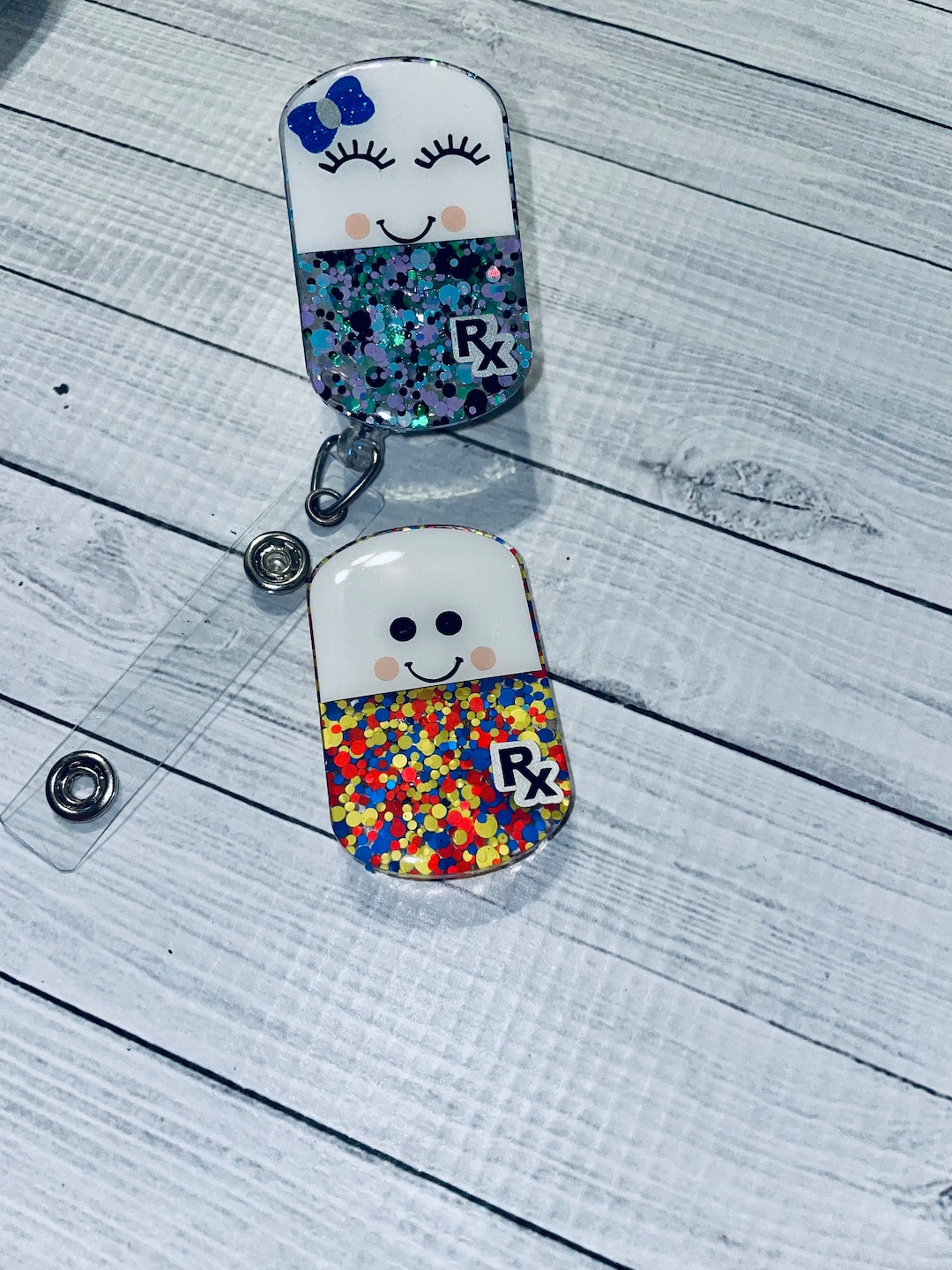 Happy Pill Badge Reel Pharmacy Badge Reel Pharmacy Tech Etsy