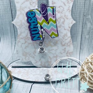 nurse badge reel, Glitter badge holder, Glitter ID Holder, gift for Nurse