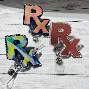 RX badge reel, pharmacy id holder, pharmacy badge reel