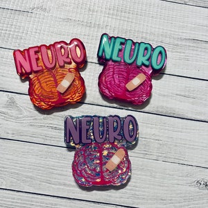 Neurology badge reel, brain badge reel, neurologist badge holder, glitter badge holder