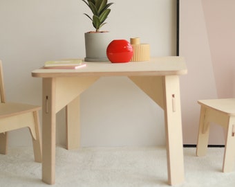 Kids Wooden Play Table | Modern Toddler Table | Montessori Children's Table | Weaning Table