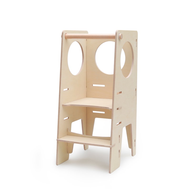 Kids Wooden Kitchen Helper Tower Modern Toddler Kitchen Step Etsy