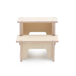 Kids Wooden Step Stool Modern Toddler Two-Step Stool Montessori Childrens Stool image 4