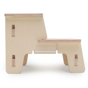 Kids Wooden Step Stool Modern Toddler Two-Step Stool Montessori Childrens Stool image 5