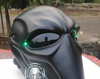 Motorcycle Helmet Custom Deathstroke Character Black Chopper Bobber  approved DOT & ECE