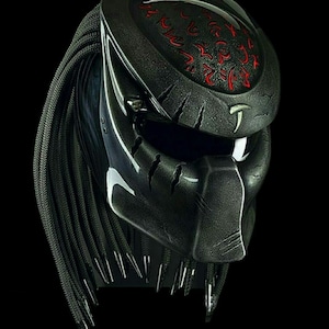Predator Helmet Custom Top Symbol Red Bobber Chopper For Motorcycle  approved DOT/ECE