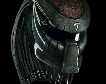 Motorcycle Helmet Custom Predator Top Symbol Red Bobber Chopper For Motorcycle  approved DOT/ECE