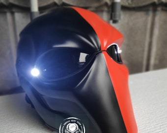 Motorcycle Helmet Custom Deathstroke Character Black Orange Chopper Bobber approved DOT & ECE