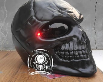 Motorcycle Helmet Custom New Arrivals Deathstroke Skull  Character Black Chopper Bobber approved DOT & ECE
