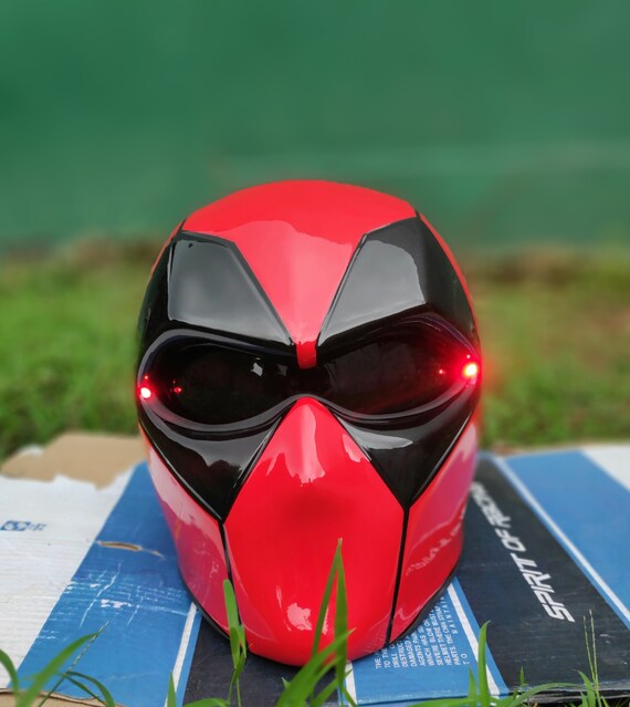 Custom Helmet Deadpool Red for Motorcycle Chopper Bobber Approved DOT ECE Etsy Finland