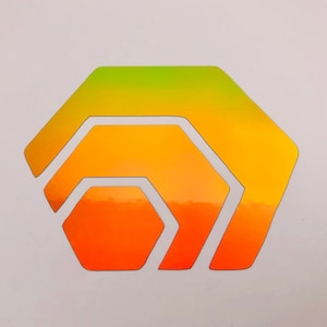 May include: A stylized orange, yellow, and green hexagon logo with three concentric hexagons.