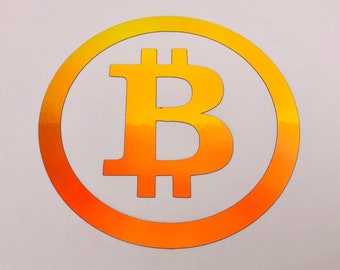 Decalcomania portafoglio criptovaluta BTC Bitcoin Crypto / Criptovaluta Bitcoin olografica / Bitcoin / Decalcomania Bitcoin BTC per telefono portatile per auto