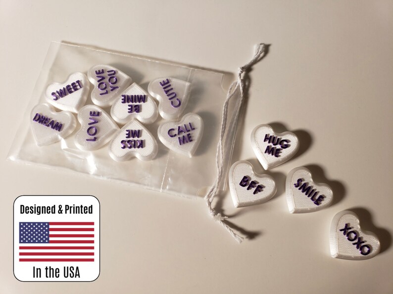 Bag of 12 One Dozen Hearts Fridge Magnets