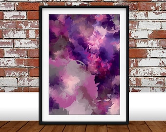 Contemporary purple and pink colorful modern abstract wall art printable Instant digital download poster print artwork Downloadable decor