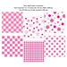 Pink Pattern Digital Papers Seamless Bows Stars Flowers Glitter ...