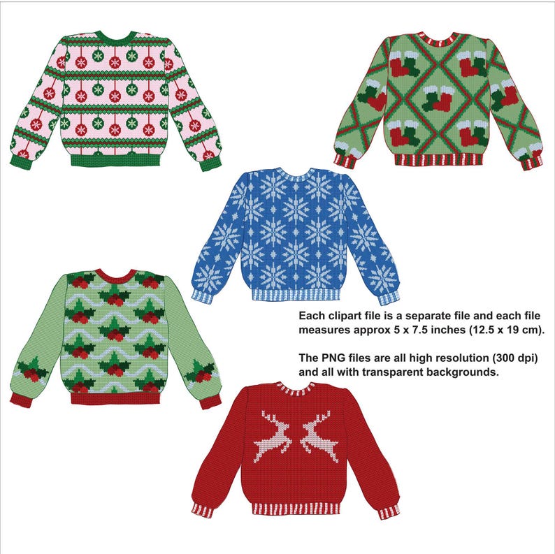 Christmas Sweater Digital Paper Ugly Seamless Sublimation Pattern PNG ...