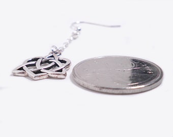 Orecchini a forma di cuore con croce celtica per donna in argento sterling 925 con ciondolo a forma di cuore - Italia