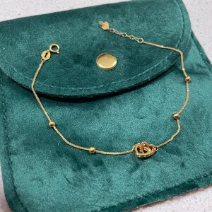 18k real gold bracelet - heart intertwined