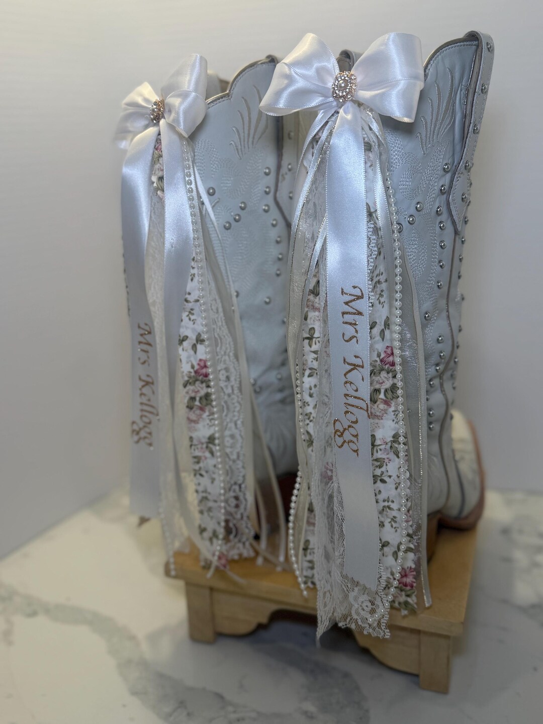 Floral Ribbon Boot Bows: Dress up Your Boots, Pair - Etsy