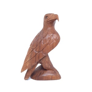 S: Eagle Sculpture | Wooden Hand Carved Eagle | Vaastu Home Decor Statue | Unique Gift | Christmas Gift | Art | Right Facing Eagle Figurine