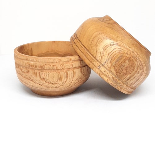 Vintage Dansk Wooden Teak Cylindrical Bowl SET of 2 / Etsy